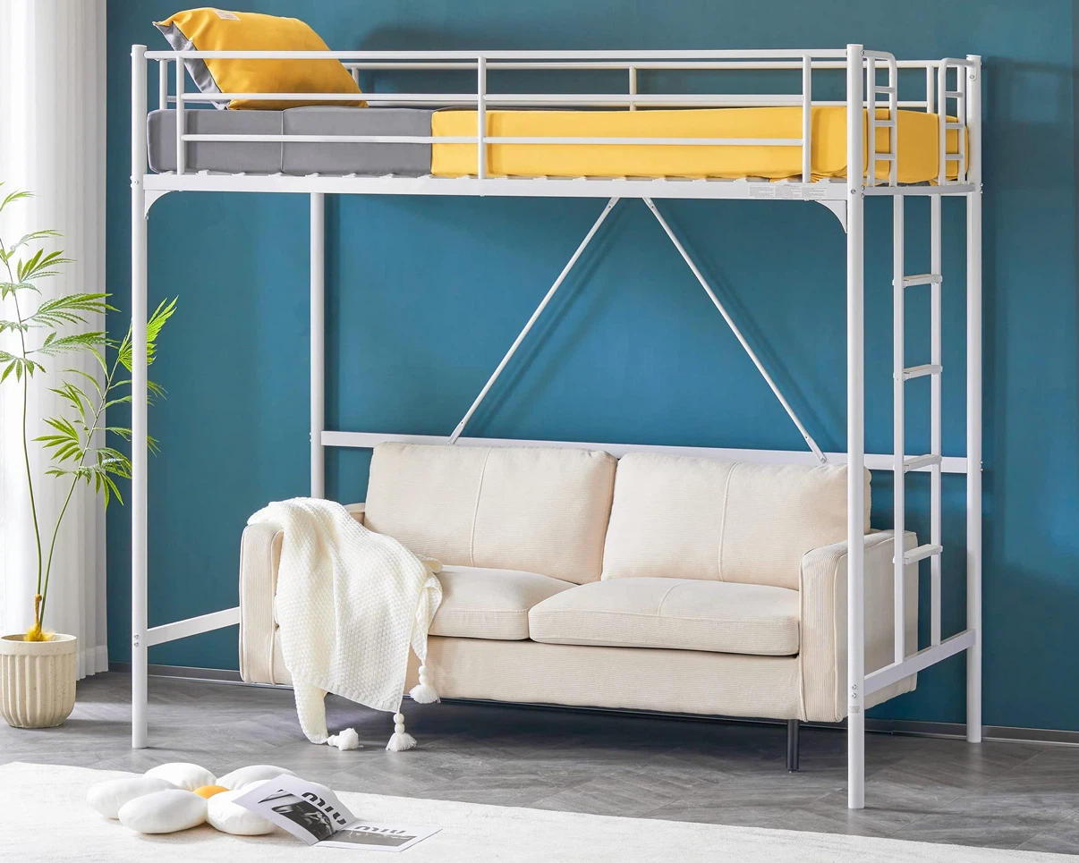 Loft Bed Twin Loft Bunk Bed Frame with Stairs/Flat Ladder - photo 2