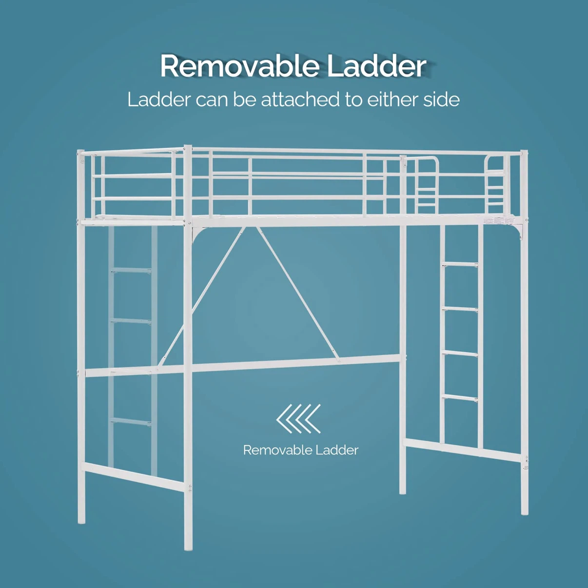 Loft Bed Twin Loft Bunk Bed Frame with Stairs/Flat Ladder - photo 3
