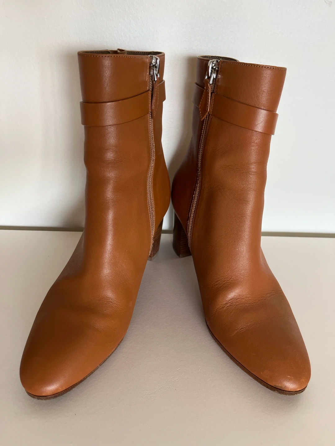 Hermes St Germain Tan Leather Boots - photo 4