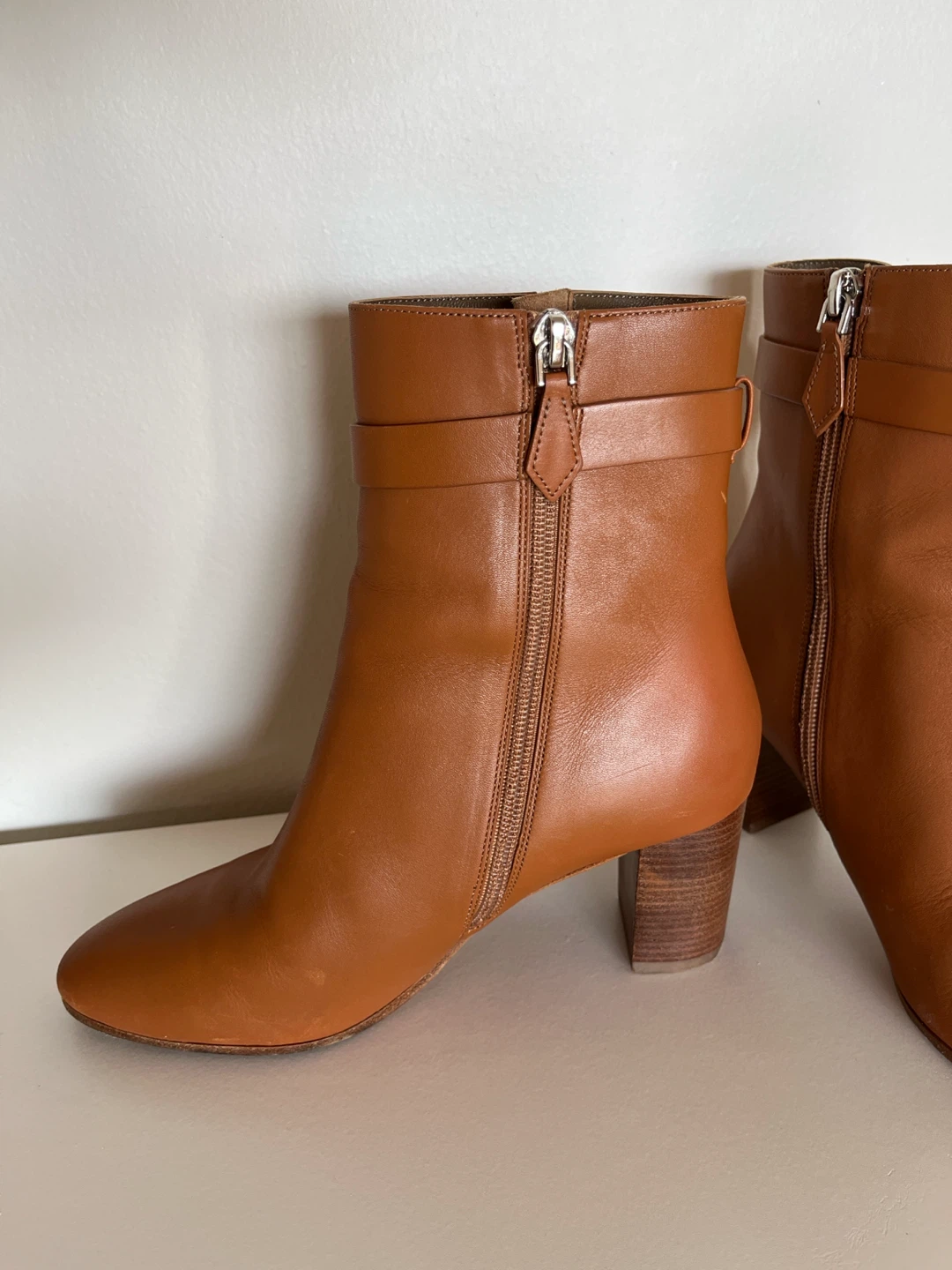 Hermes St Germain Tan Leather Boots - photo 5
