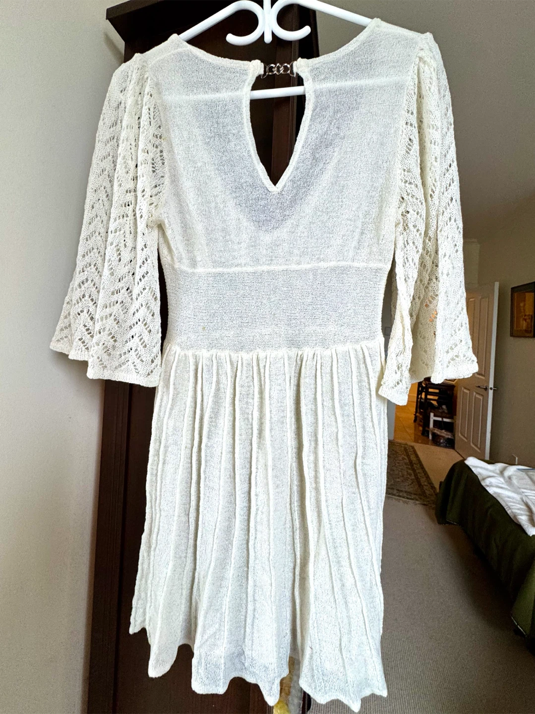S size Cream Knit Mini summer Dress - photo 2