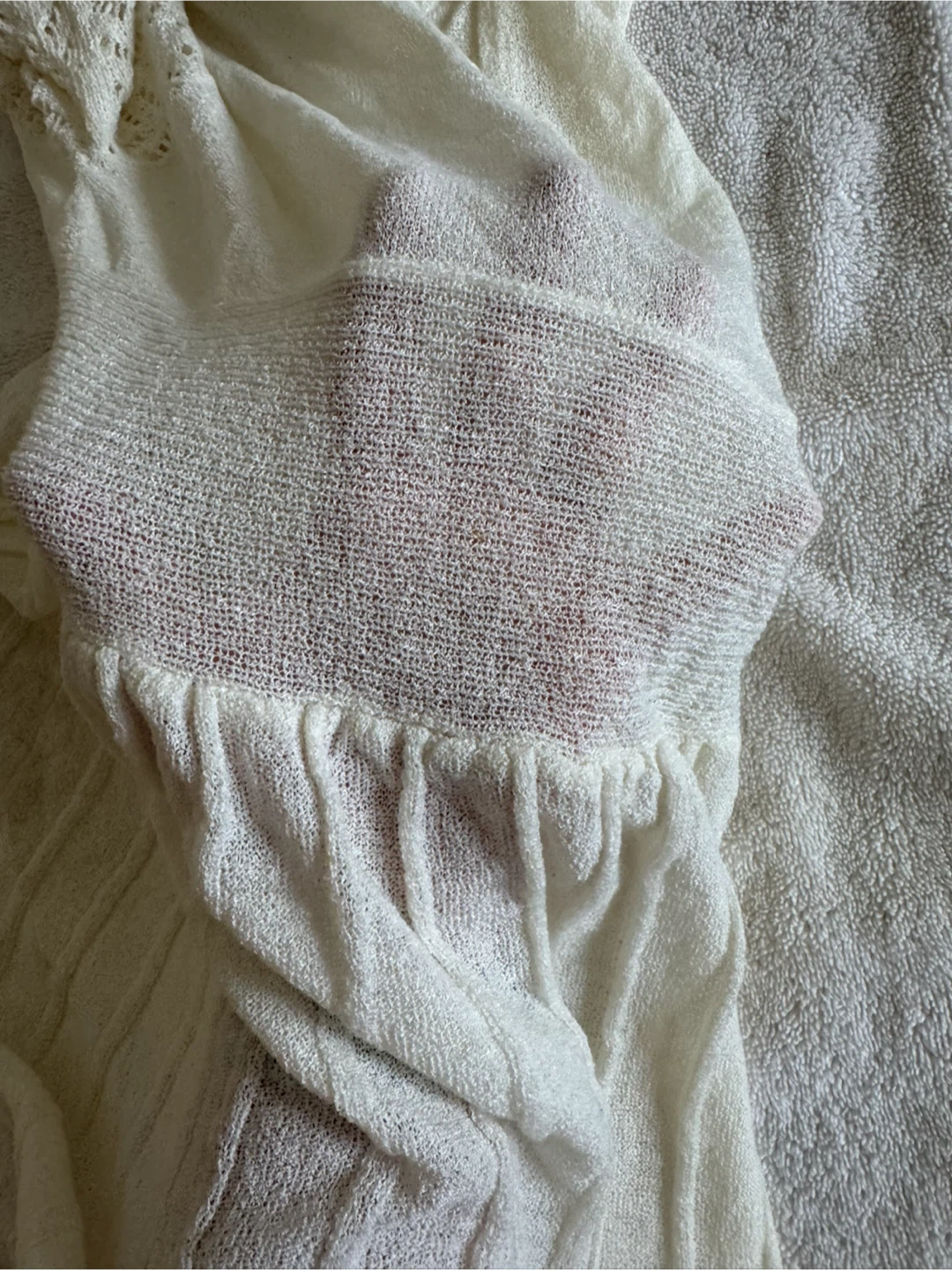 S size Cream Knit Mini summer Dress - photo 3