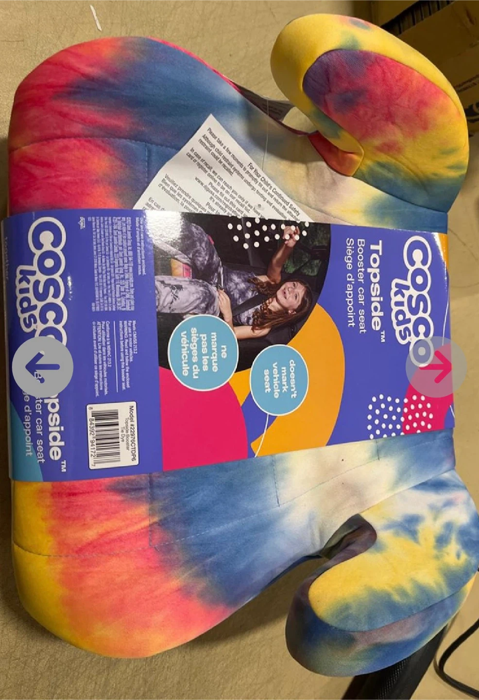 Cosco Kids Topside Booster Car Seat - Tie Dye