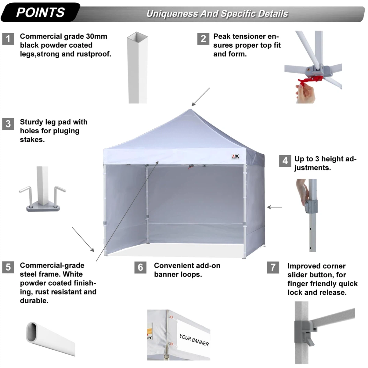ABCCANOPY Commercial Pop Up Canopy Tent with Sidewalls - photo 3