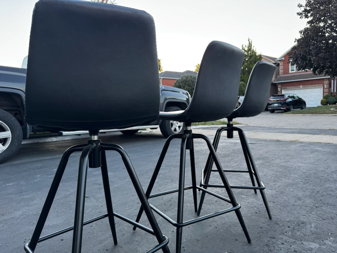 Set of 3 Black Swivel Bar Stools - photo 3