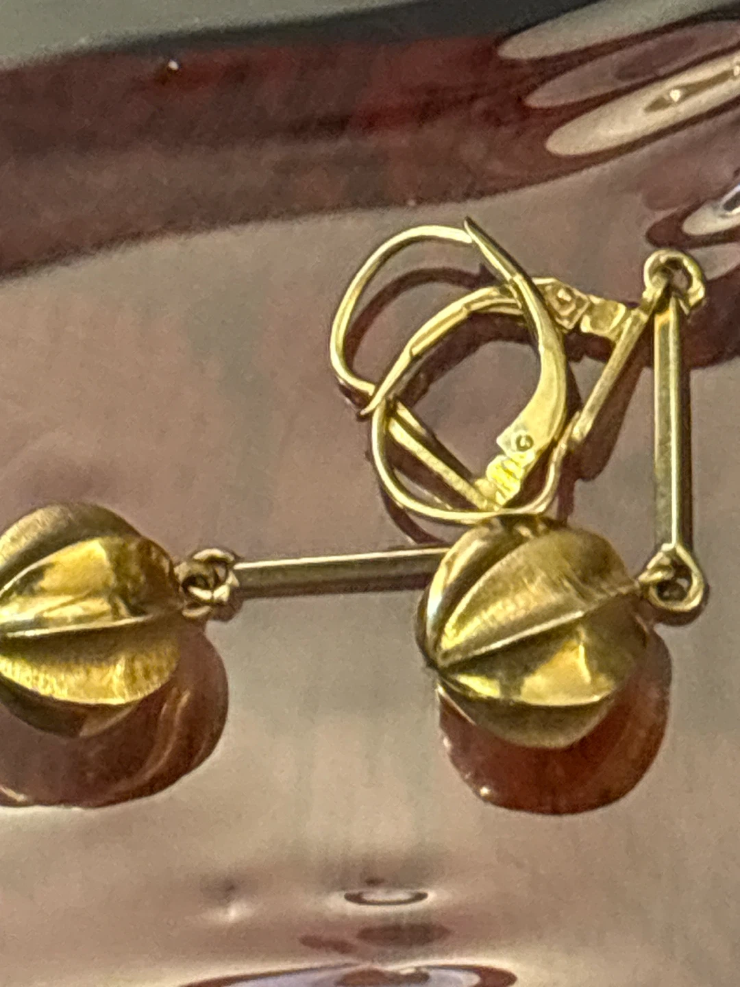 18k pure Gold Drop Earrings - photo 2