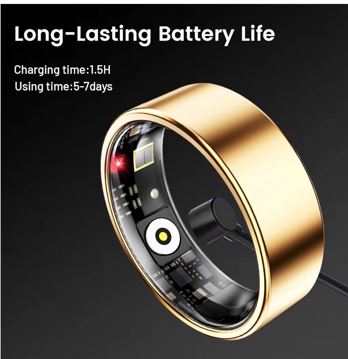 Gold Smart Health Ring size 9