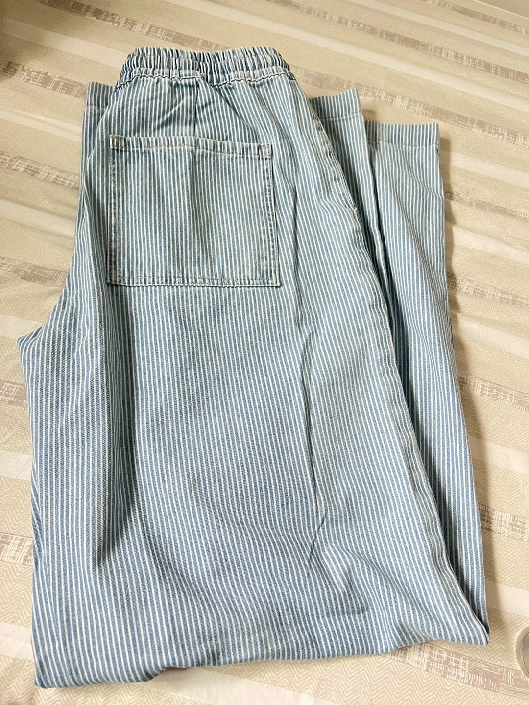 Seawalk Striped Pull On Wide Leg Jeans, Size M Tall - photo 4