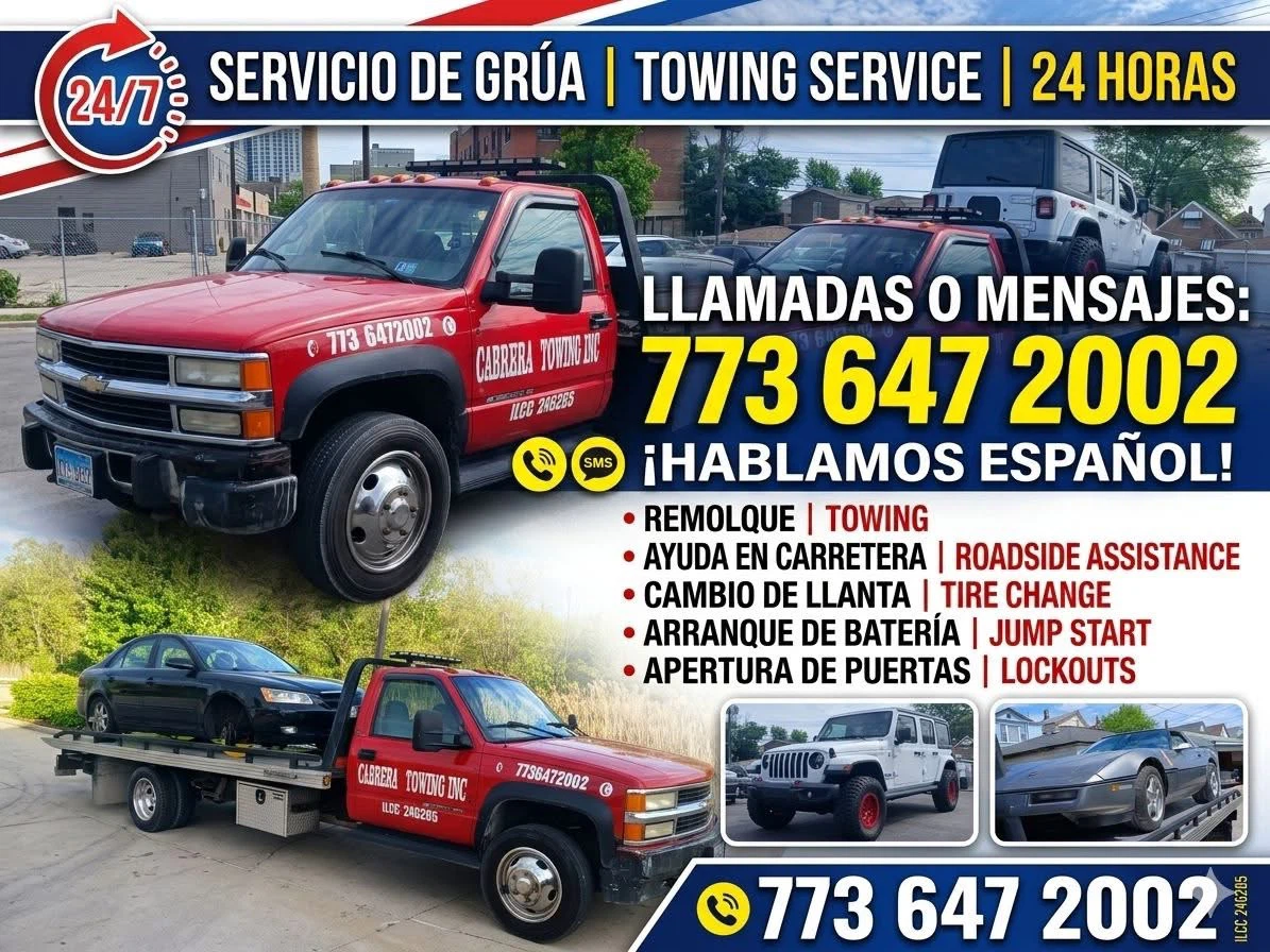 Cabrera Towing Inc. 24/7 Roadside Assistance