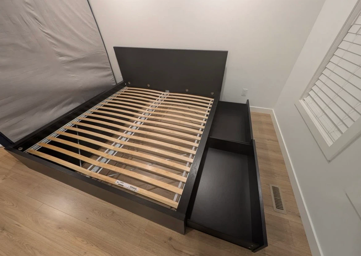 IKEA King bed frame with 4 storage drawers - photo 2