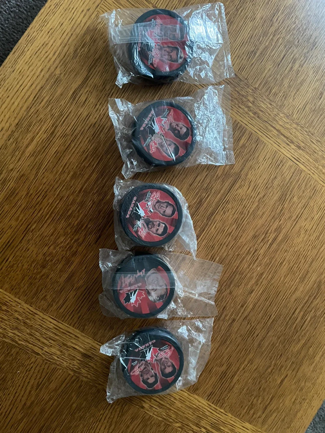 Set of 5 Commemorative 2002 Olympic Hockey Pucks