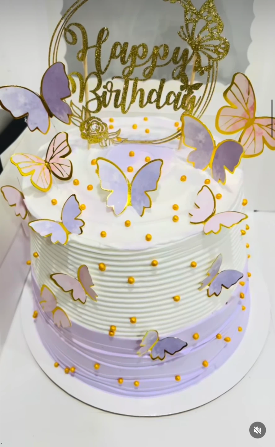 Butterfly Themed Cake Topper Set