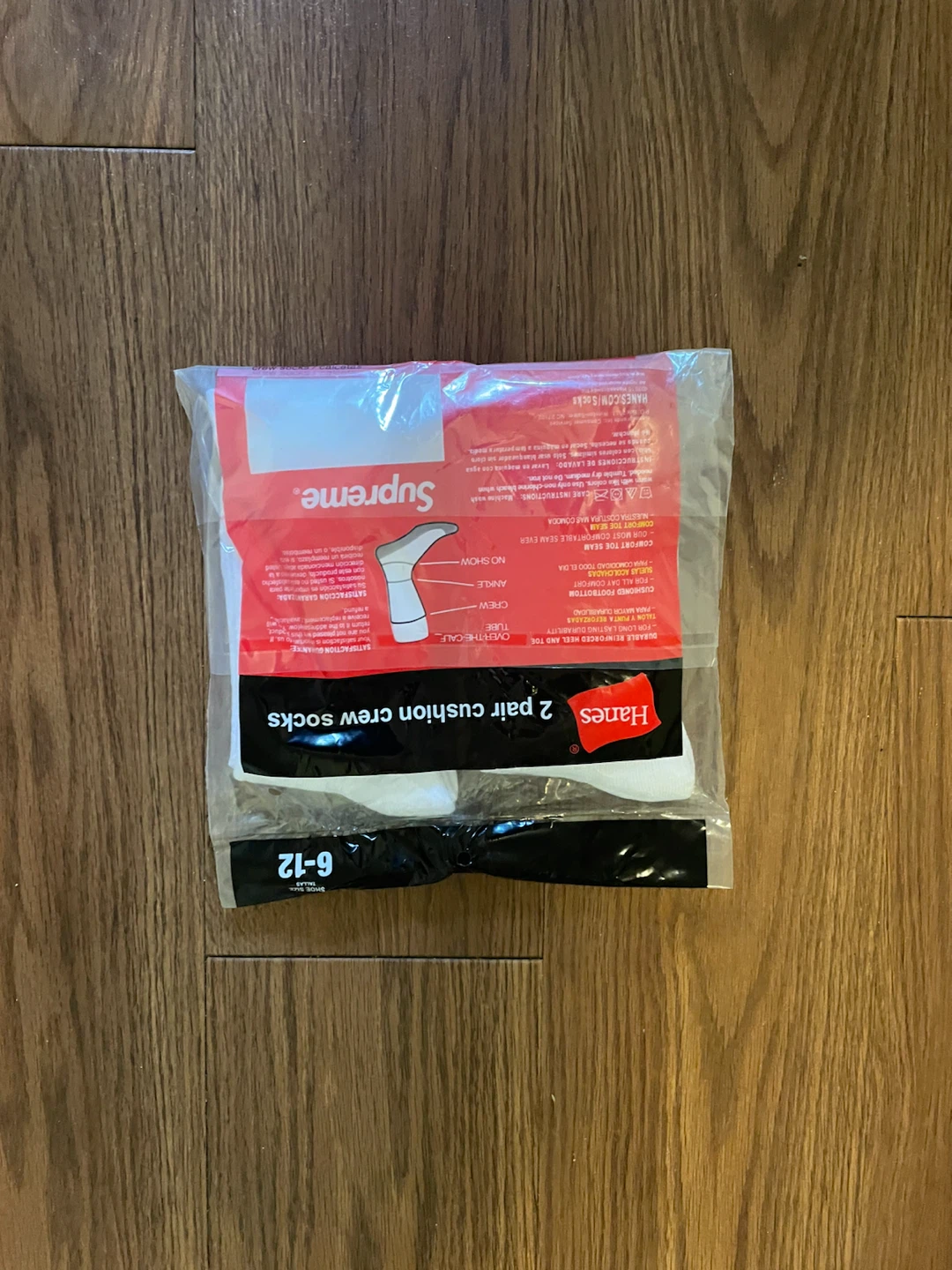 Supreme Hanes Crew Socks White 2 Pair - photo 2