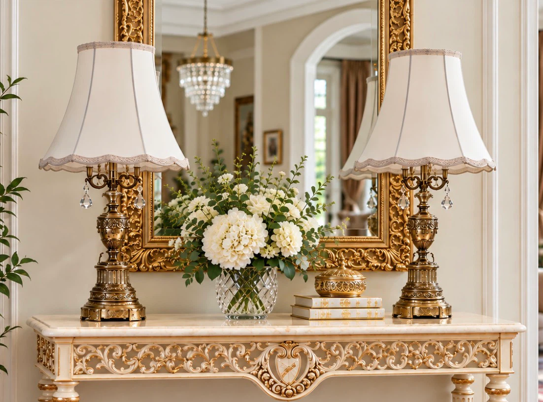 ✨Price for each. Pair of Vintage-Style Brass Table Lamps
