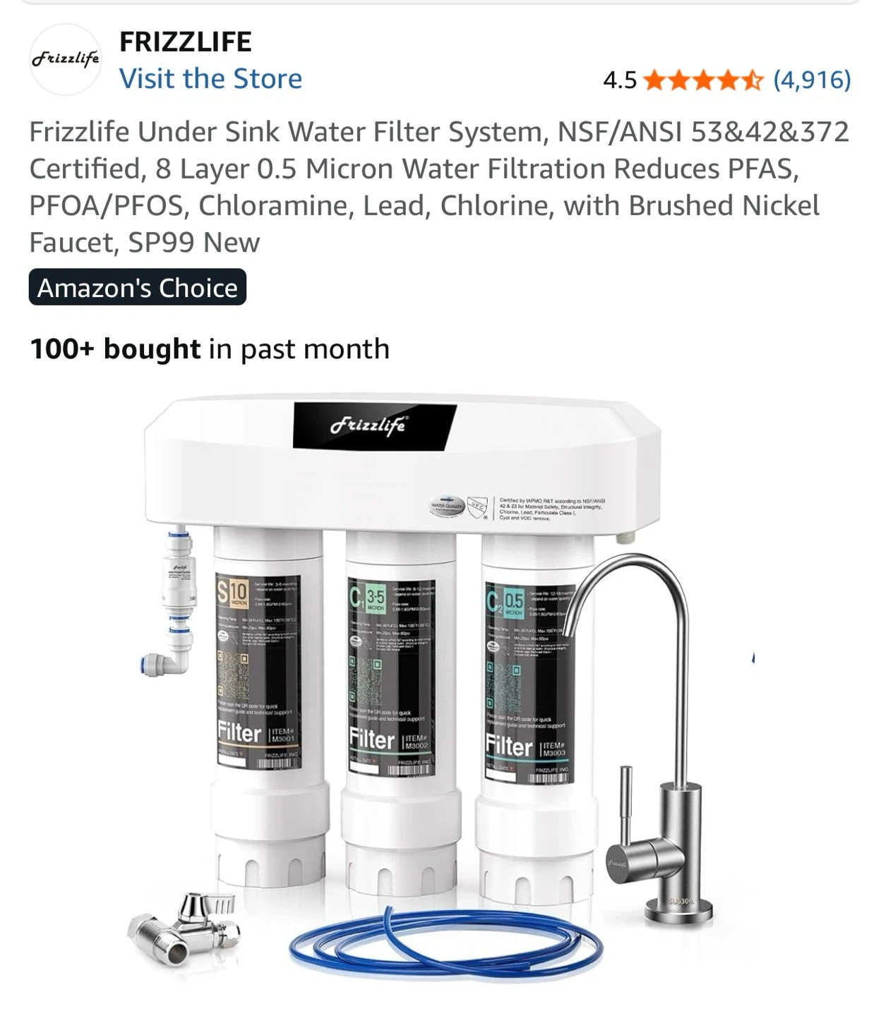 Frizzlife SP99 Undersink Water Filtration System - photo 2