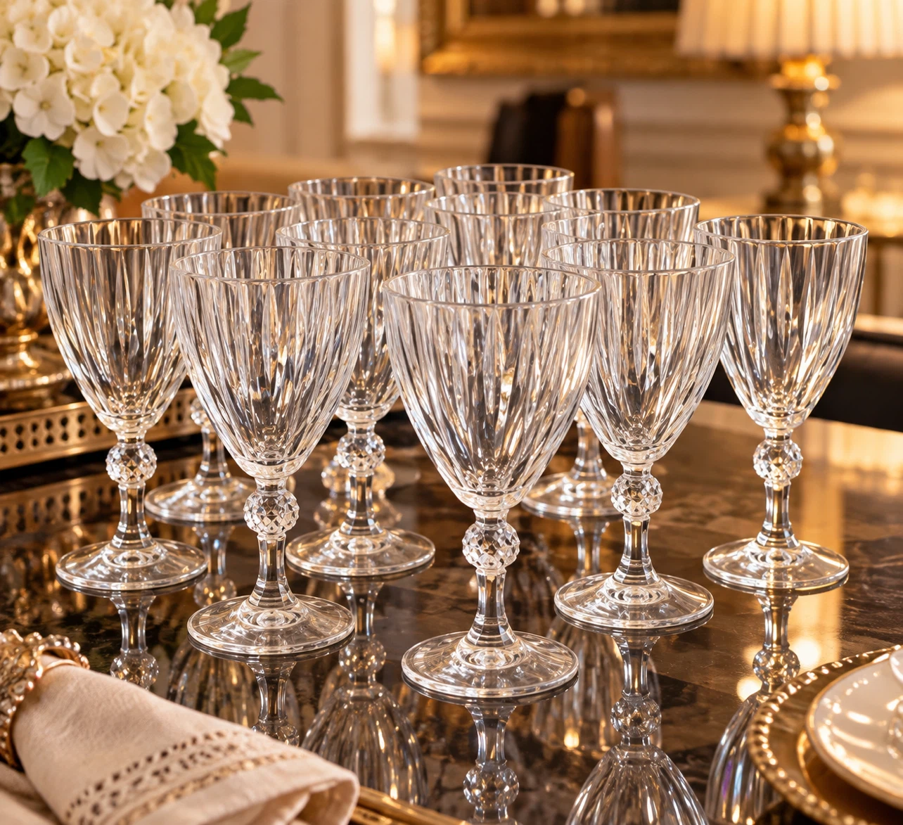 ✨Each. Set of 11 Crystal Wine Glasses