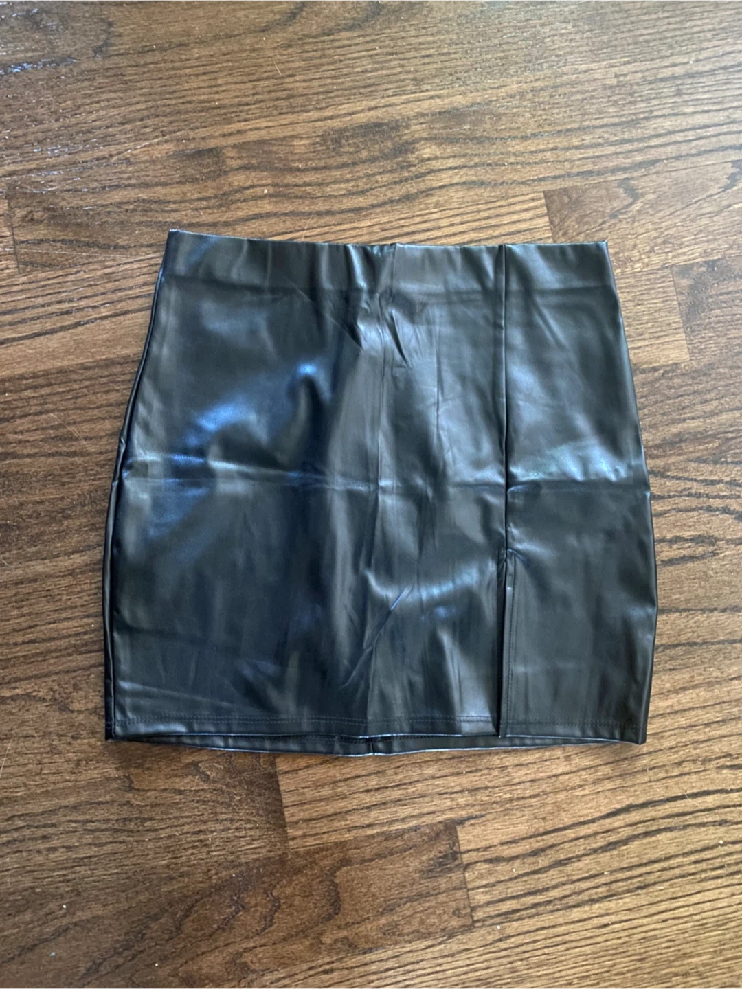 Better Be Black Vegan Leather Mini Skirt - photo 2