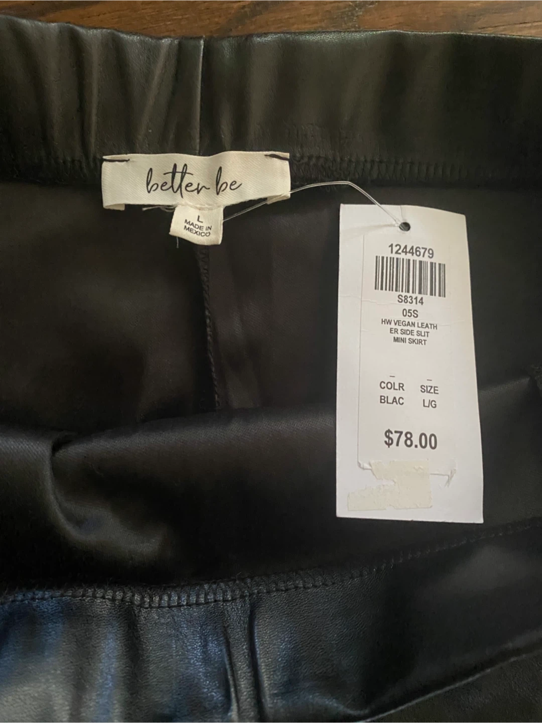 Better Be Black Vegan Leather Mini Skirt - photo 3