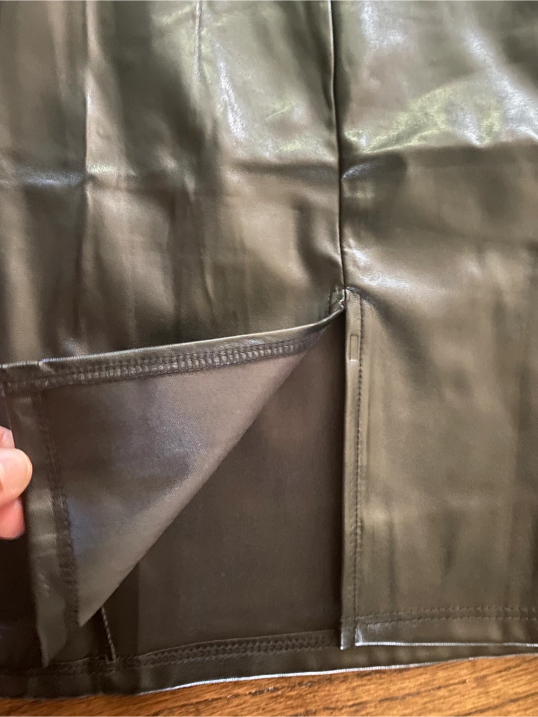 Better Be Black Vegan Leather Mini Skirt - photo 4