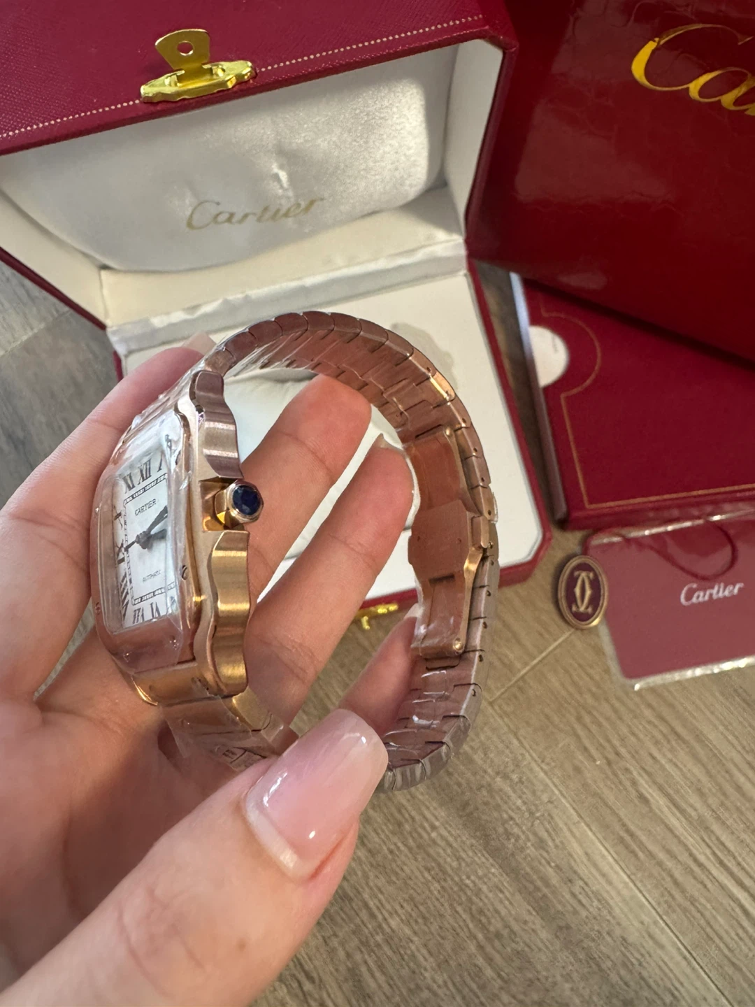 Luxury Automatic Rose Gold Square Watch - photo 3