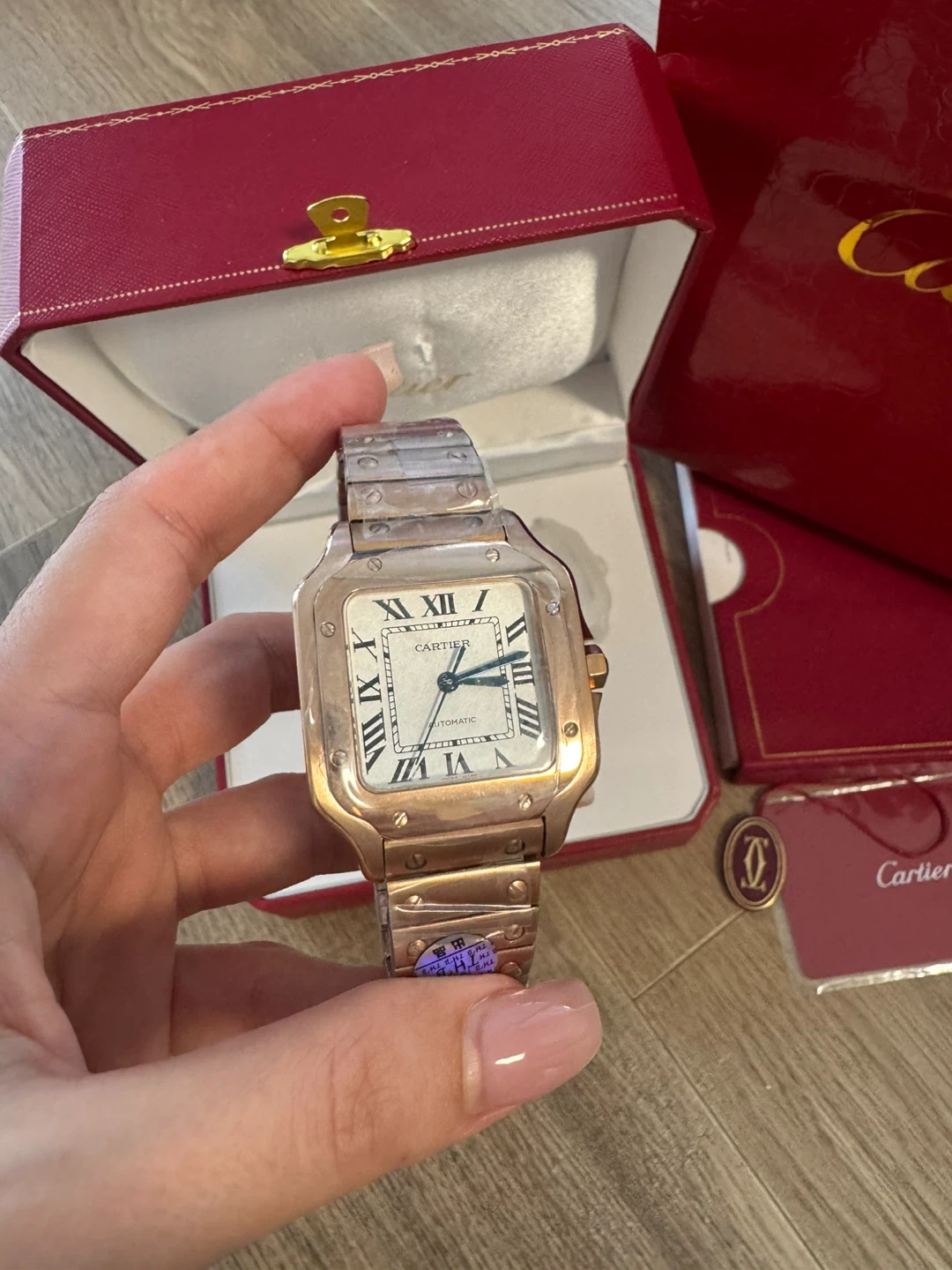 Luxury Automatic Rose Gold Square Watch - photo 5