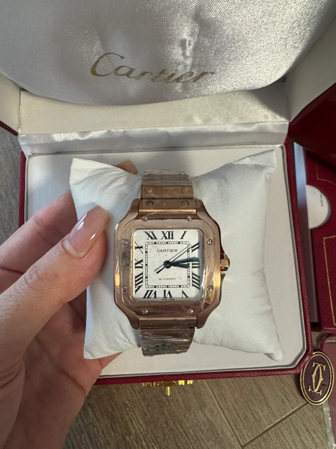 Luxury Automatic Rose Gold Square Watch - photo 4