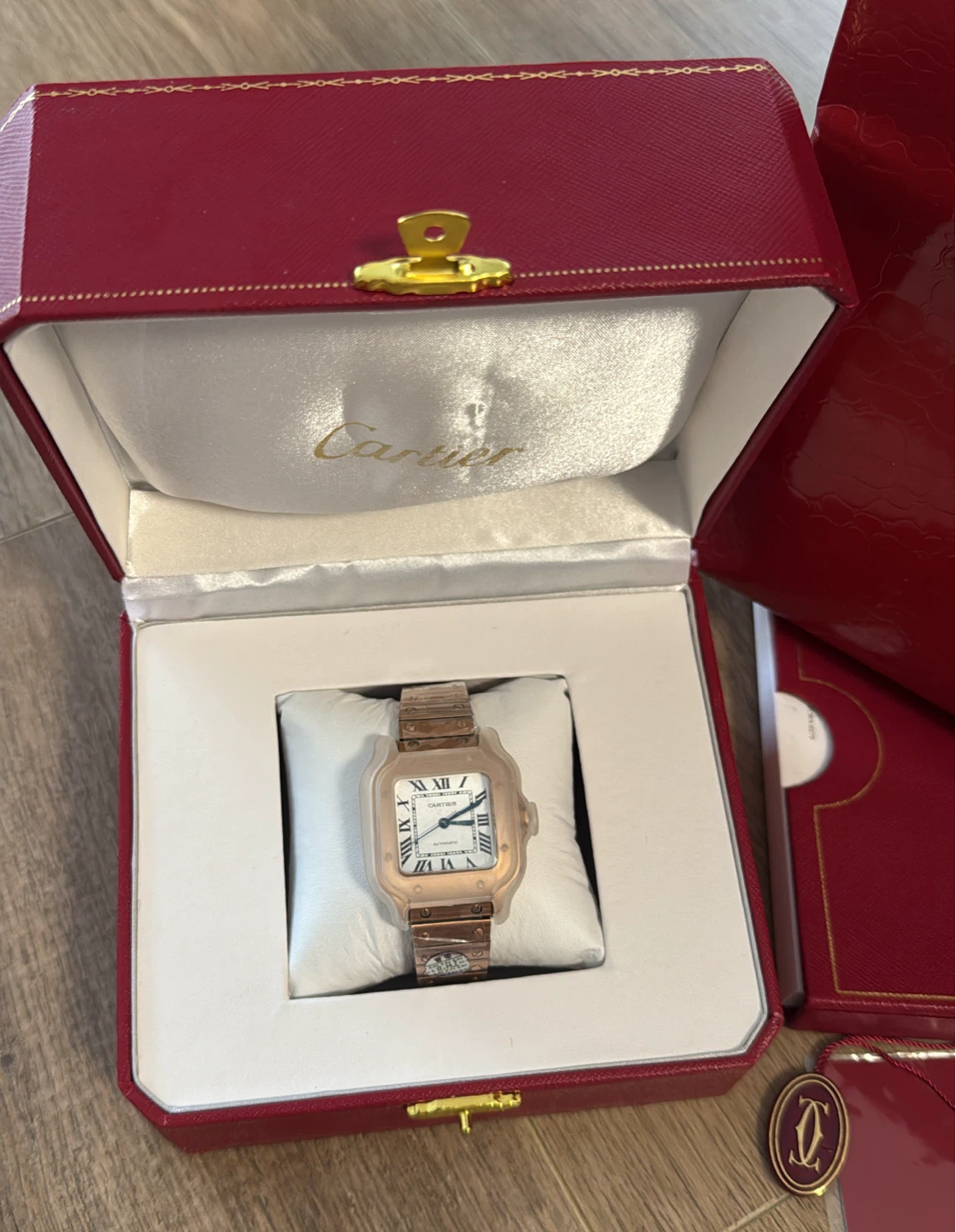 Luxury Automatic Rose Gold Square Watch
