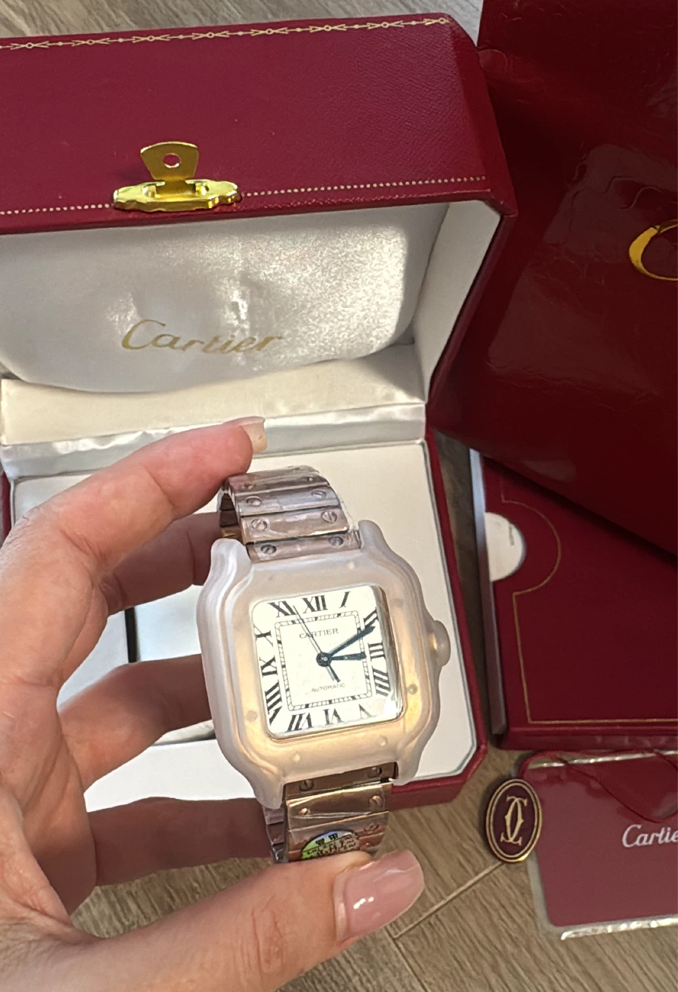Luxury Automatic Rose Gold Square Watch - photo 2