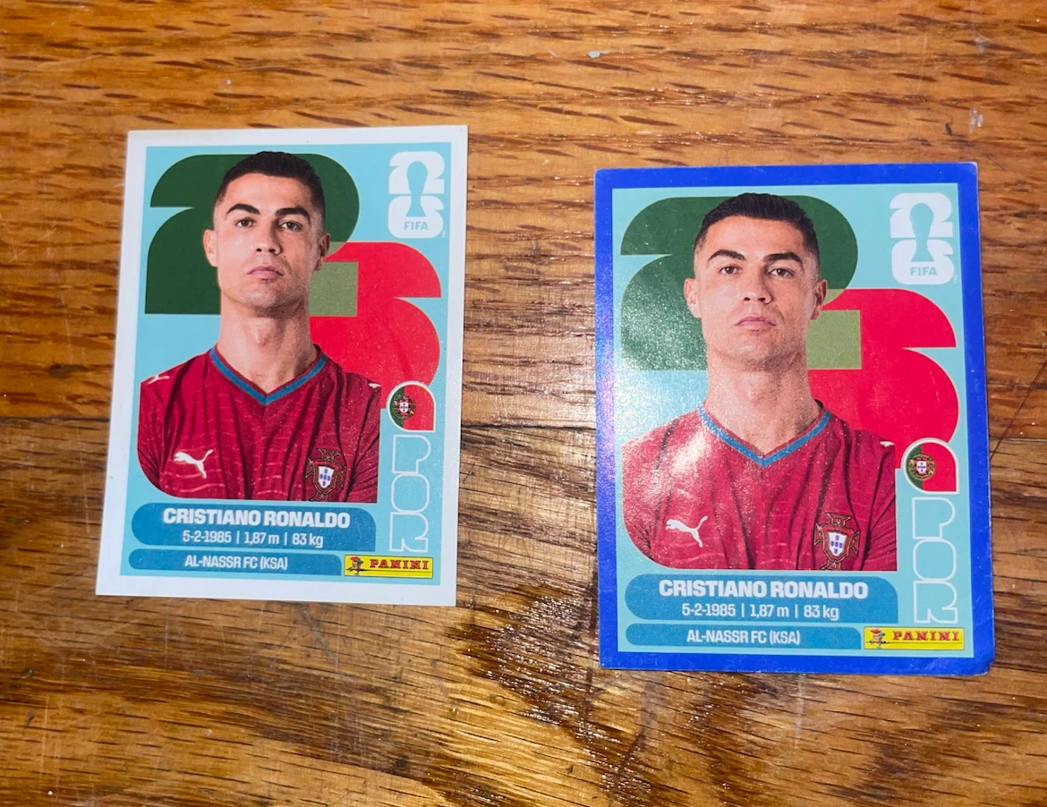 Two Cristiano Ronaldo Panini Trading Cards