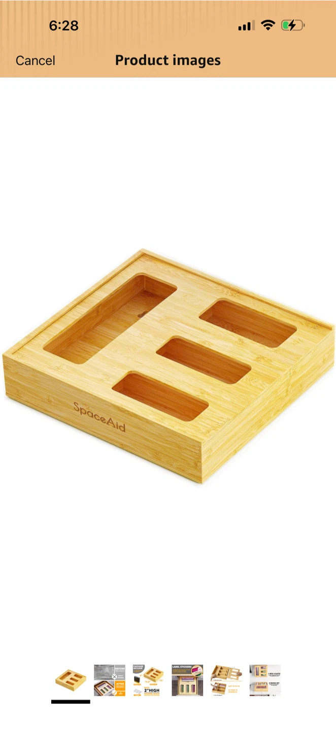 SpaceAid Bamboo Storage Bag Organizer