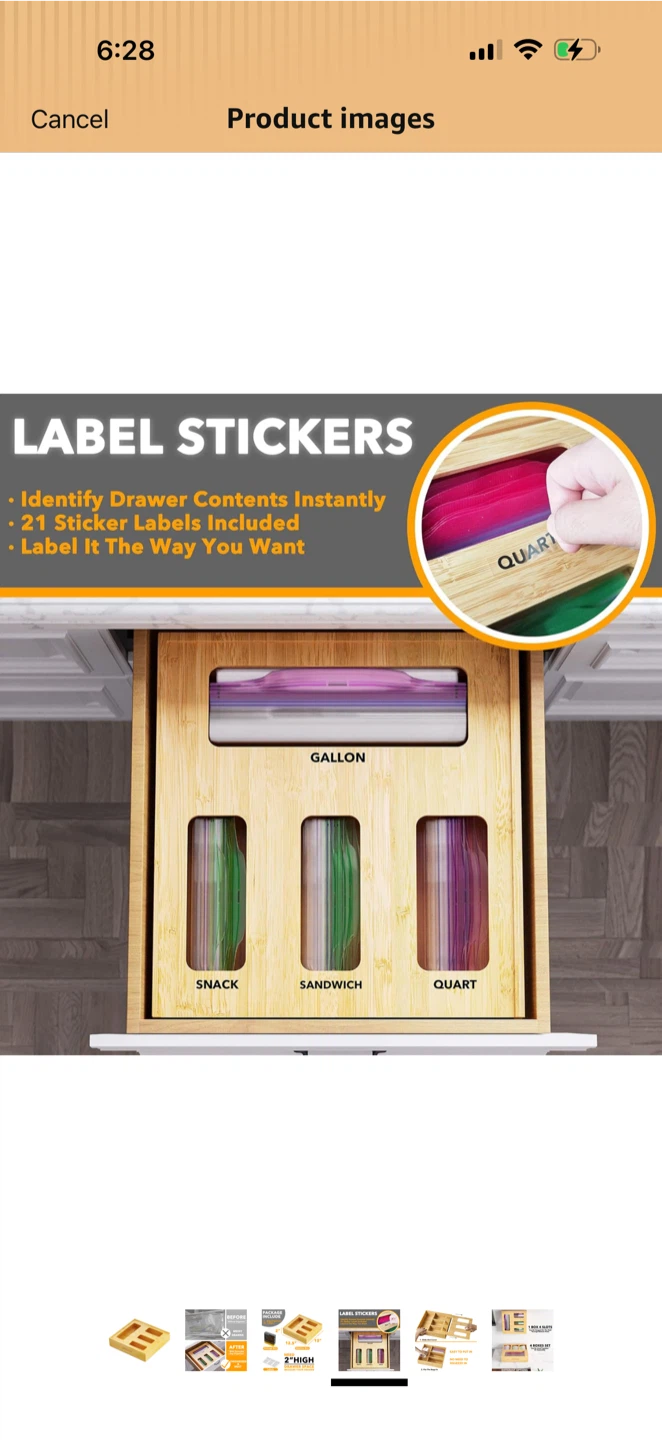 SpaceAid Bamboo Storage Bag Organizer - photo 4