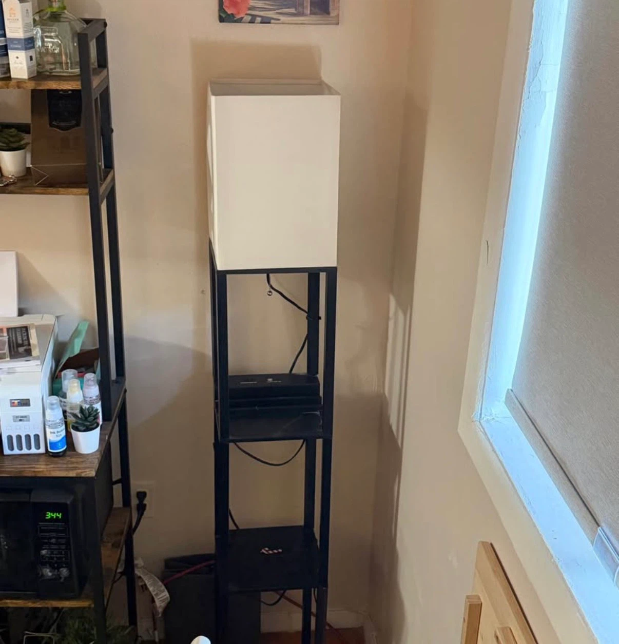 Modern Shelf Floor Lamp with USB Charging - photo 2