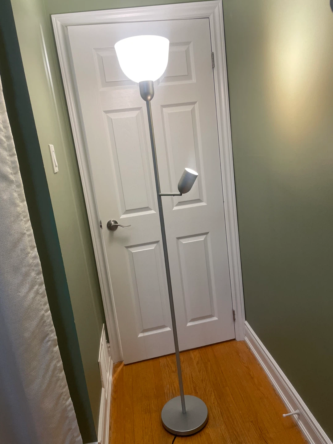Silver Floor Lamp with Reading Light