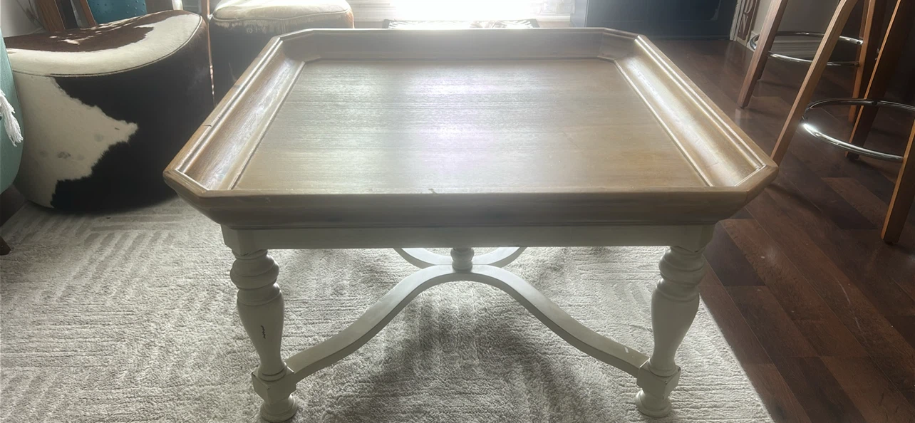 Rustic Coffee Table with White Legs