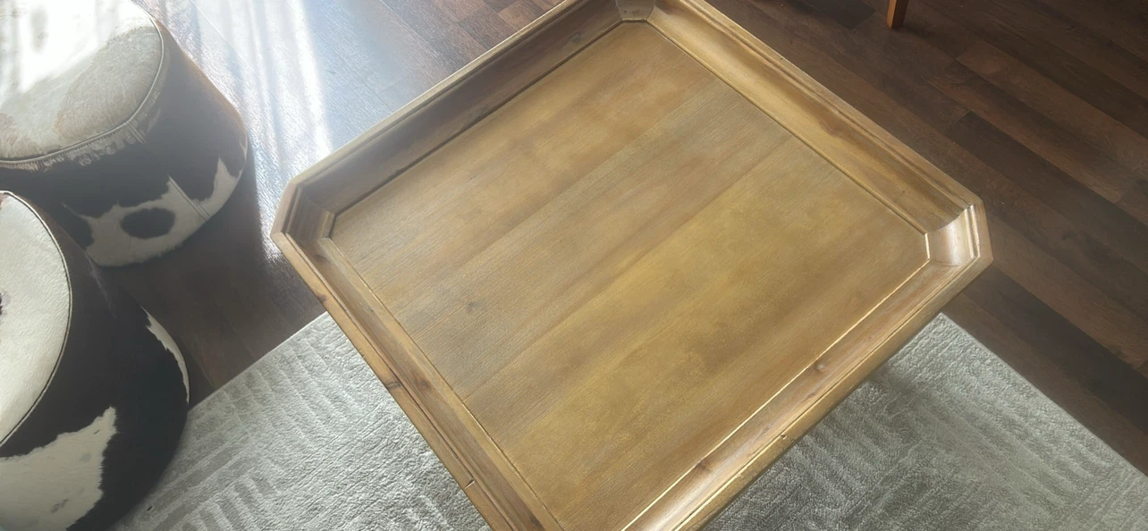 Rustic Coffee Table with White Legs - photo 2