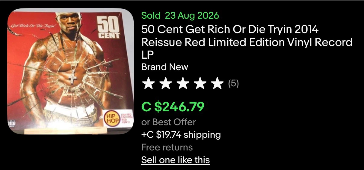 50 Cent Get Rich Or Die Tryin' Limited Edition Red Vinyl - photo 2