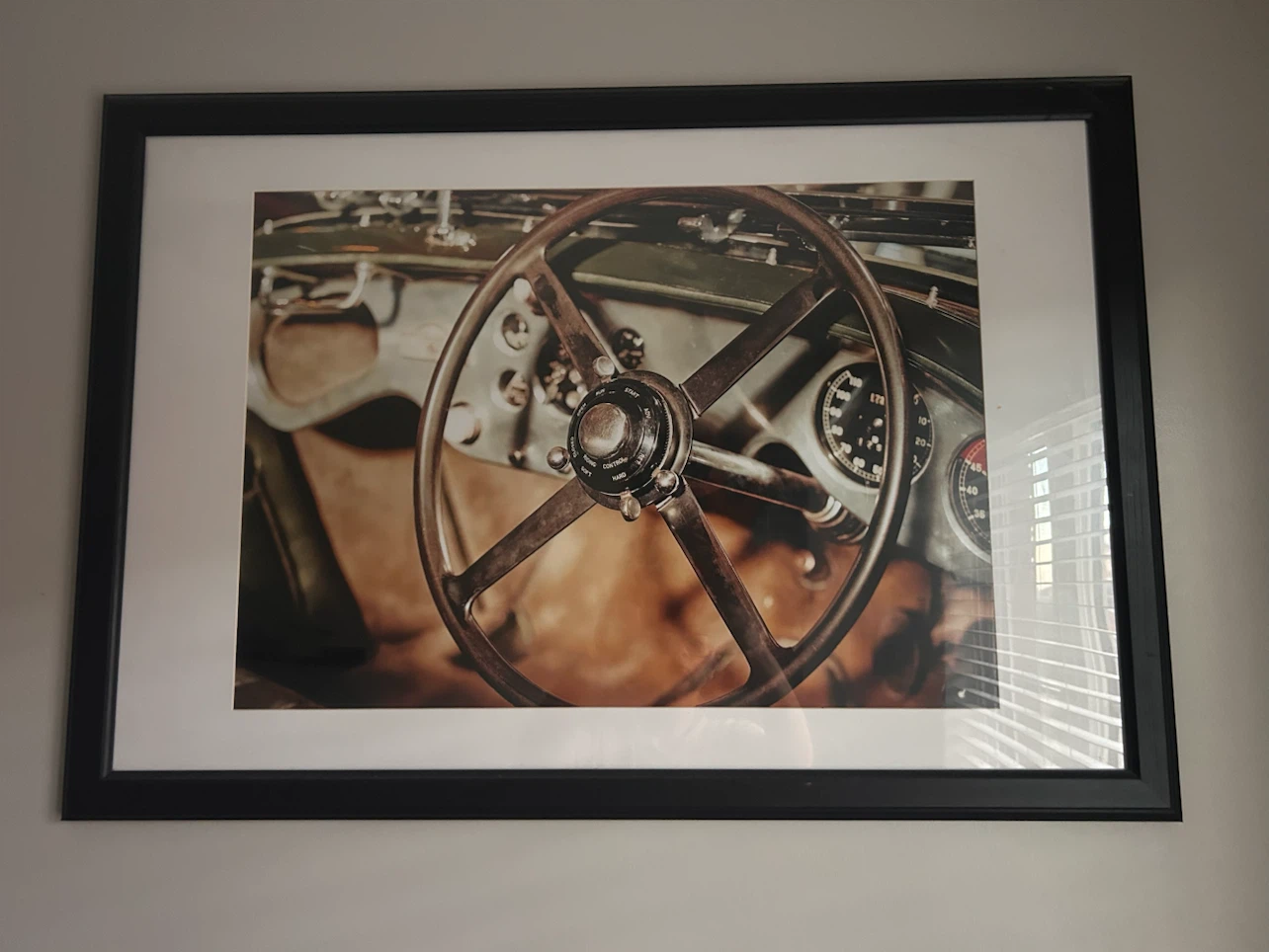 Vintage Car Interior and London Bus Framed Wall Art