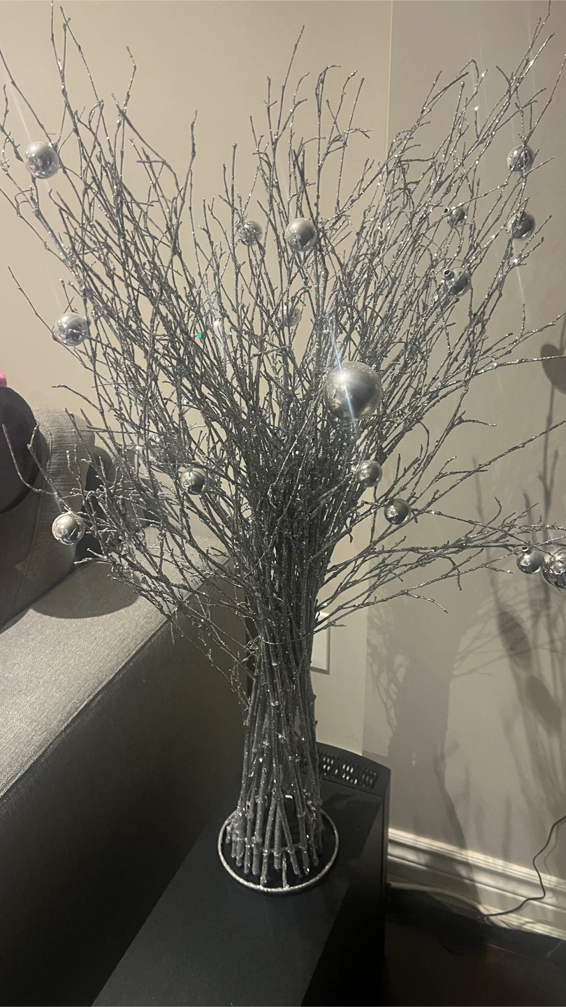Decorative Silver Glitter Branch Tree