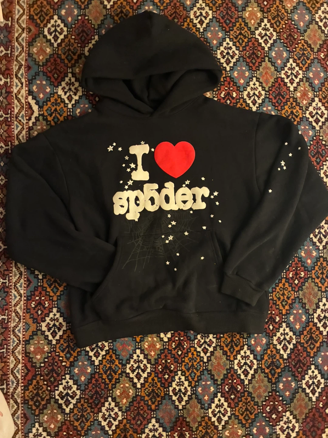 Sp5der I Love Spider Hoodie Black