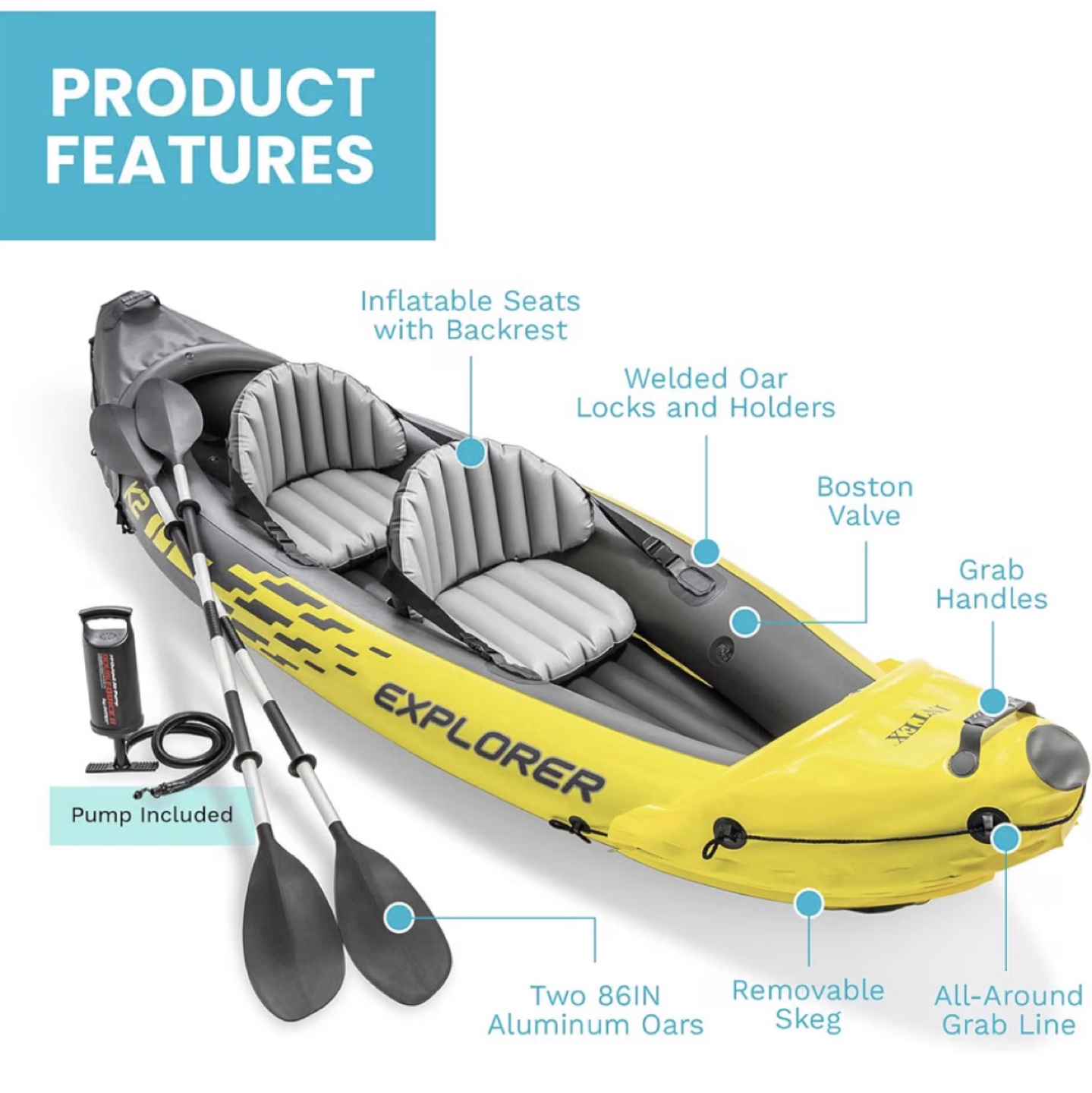 Intex Explorer K2 2-Person Inflatable Kayak - photo 2