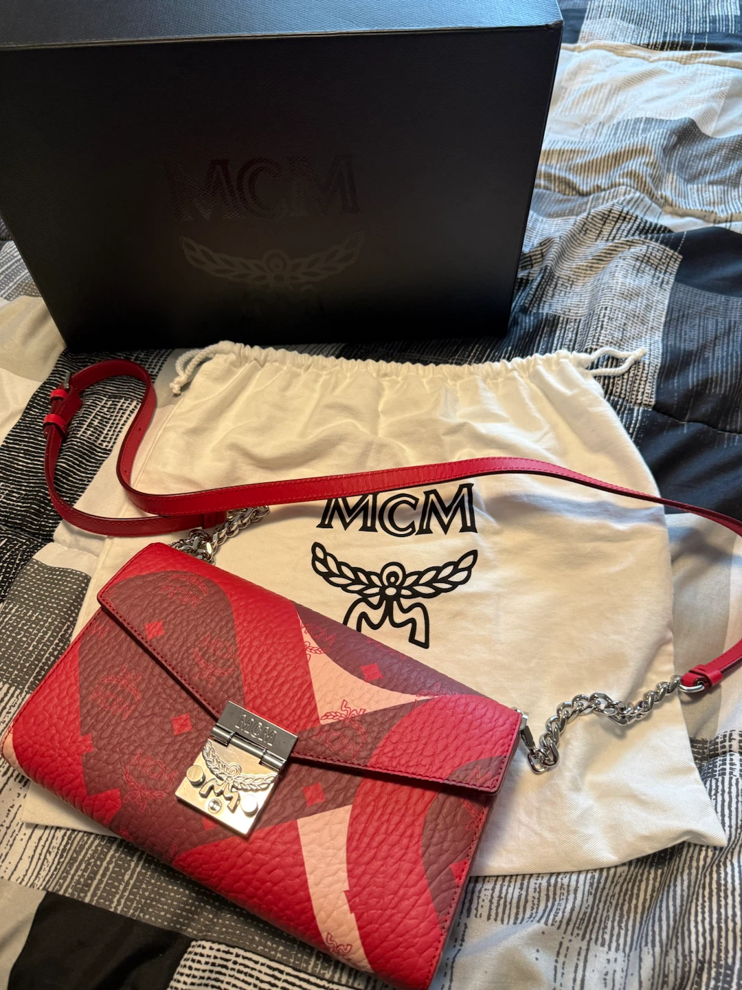 MCM Red Patterned Crossbody Bag - photo 3