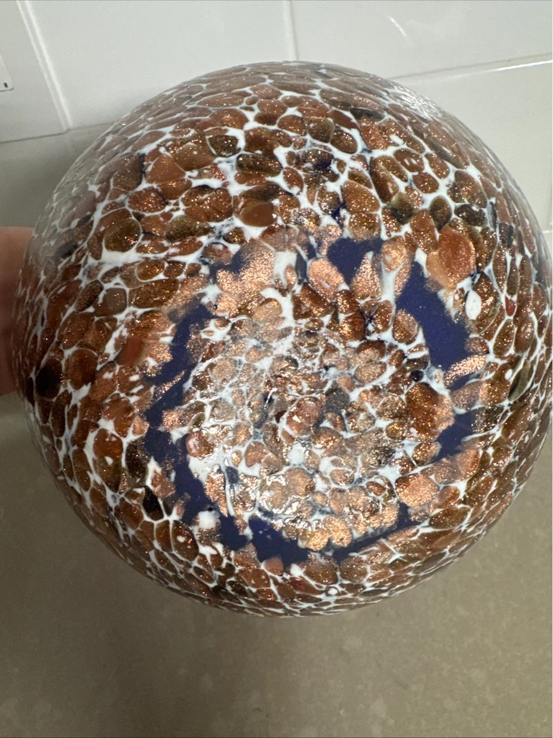 Art Glass Vase with Blue Handles - photo 4