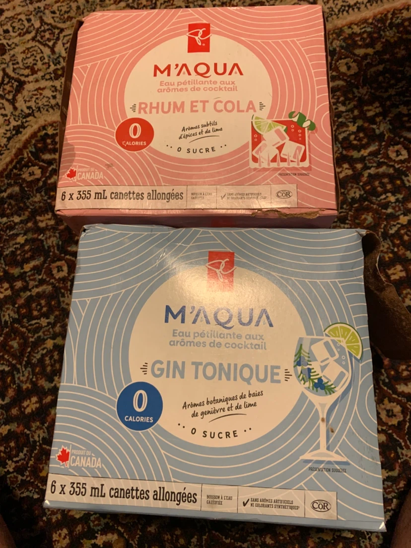 PC M'Aqua Sparkling Cocktail Water 12 Pack
