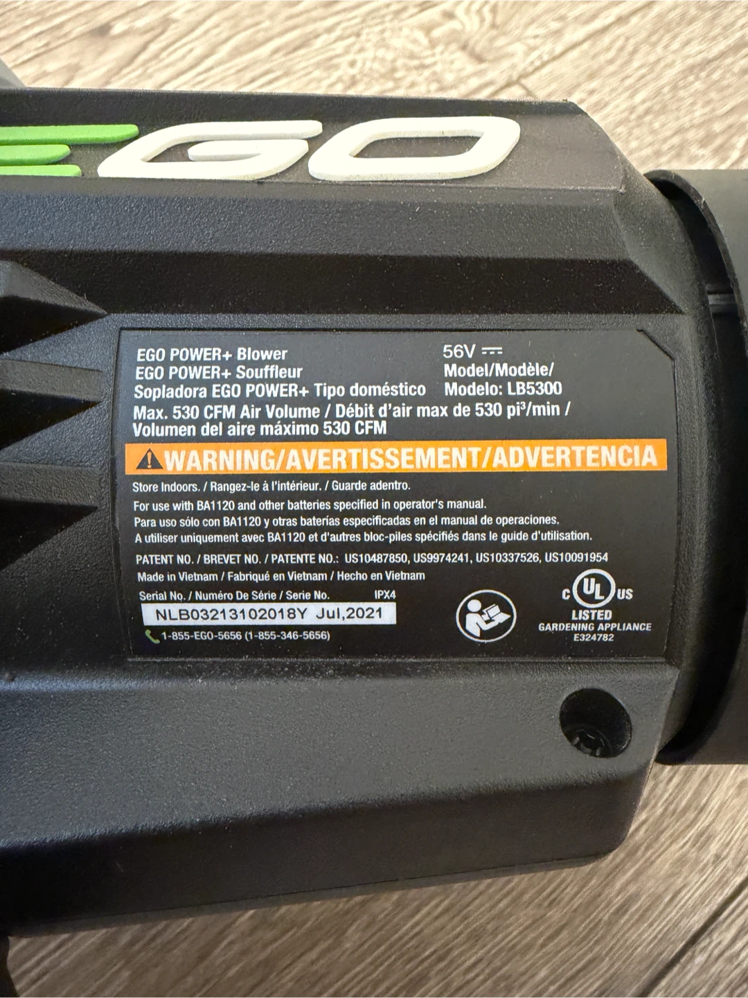 EGO Power+ 56V Cordless Leaf Blower with Battery and Charger - photo 2
