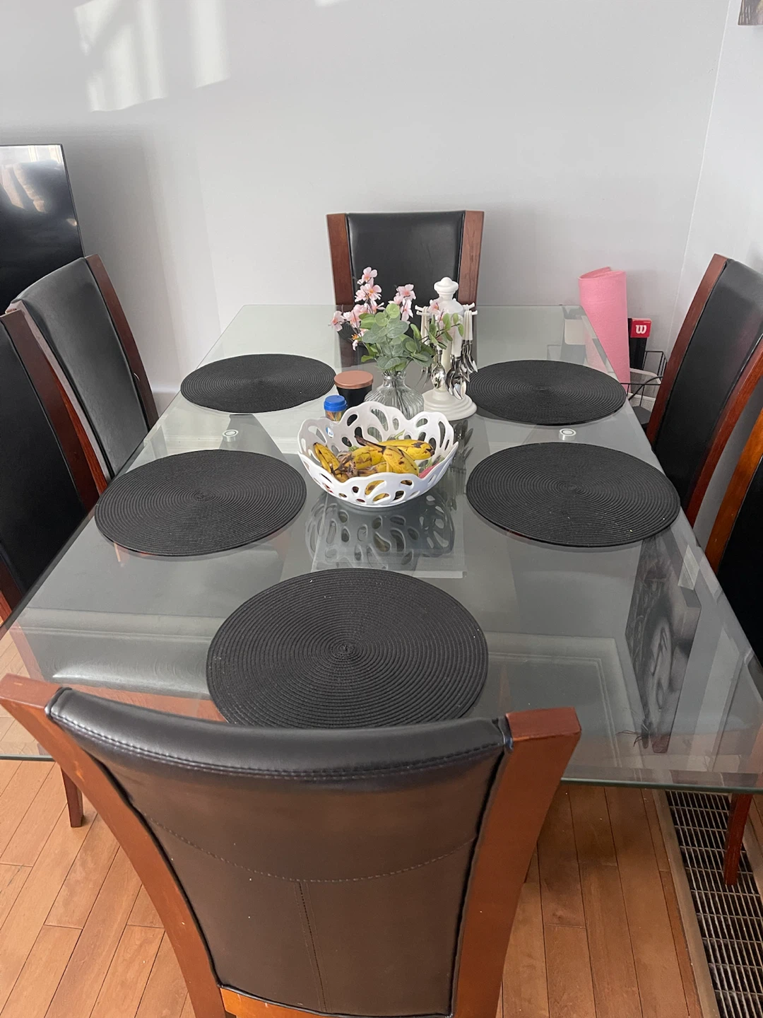 6-Piece Glass Dining Table Set with Chairs