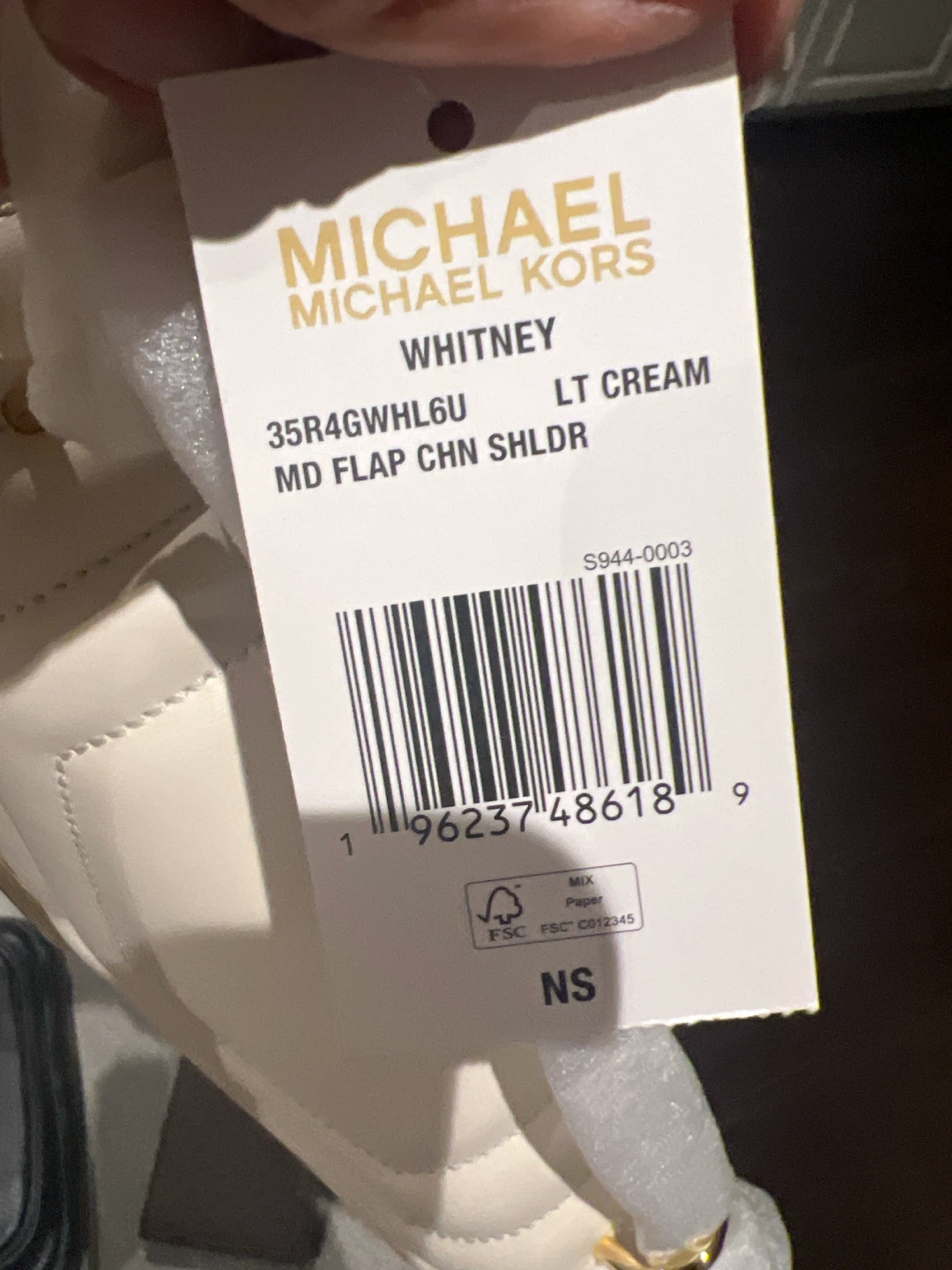 Michael Kors Whitney Medium Shoulder Bag - Light Cream
