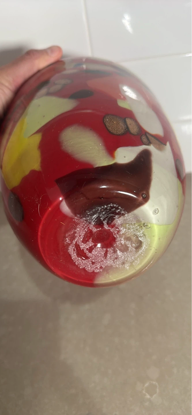 Red Decorative Glass Vase - photo 3