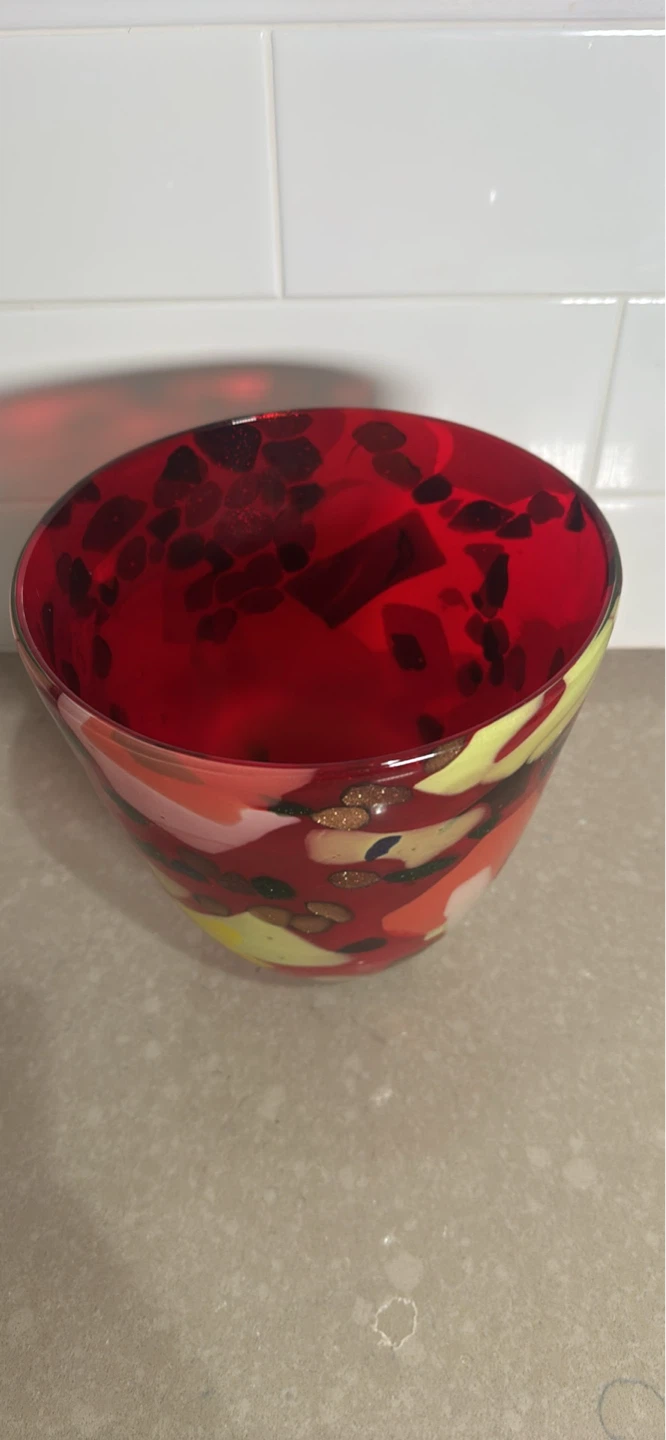 Red Decorative Glass Vase - photo 2