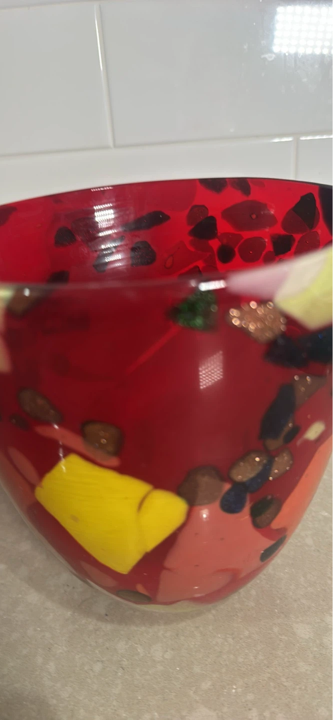 Red Decorative Glass Vase - photo 5