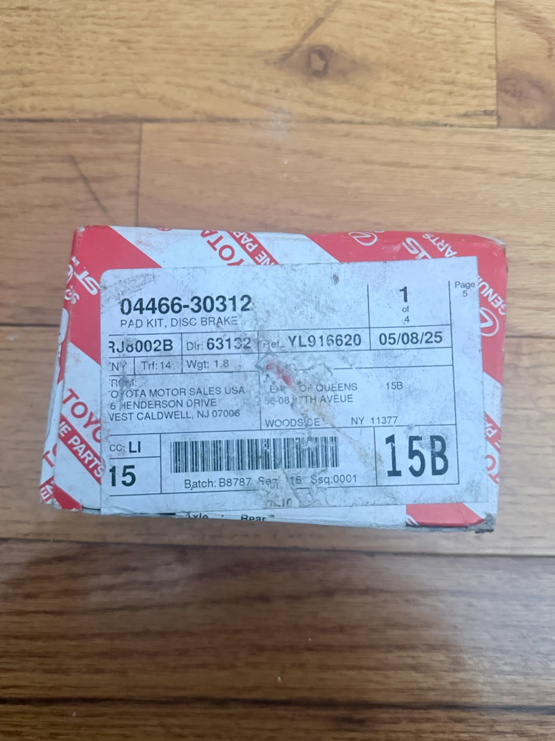 Toyota Genuine Disc Brake Pad Kit 04466-30312